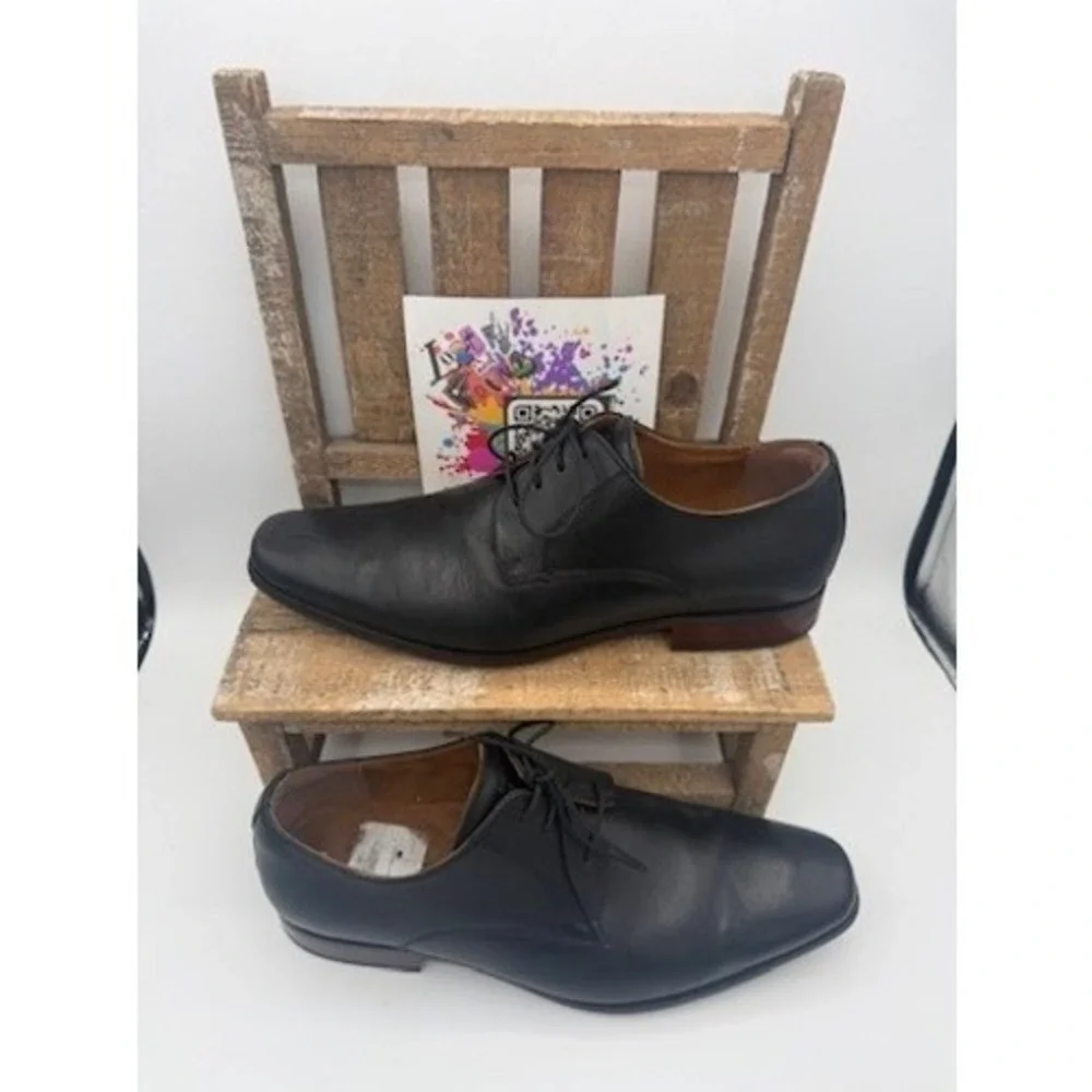 Florsheim Mens Black Leather Plain Toe Derby Dress Shoes 11898-001 Size 8.5 EEE